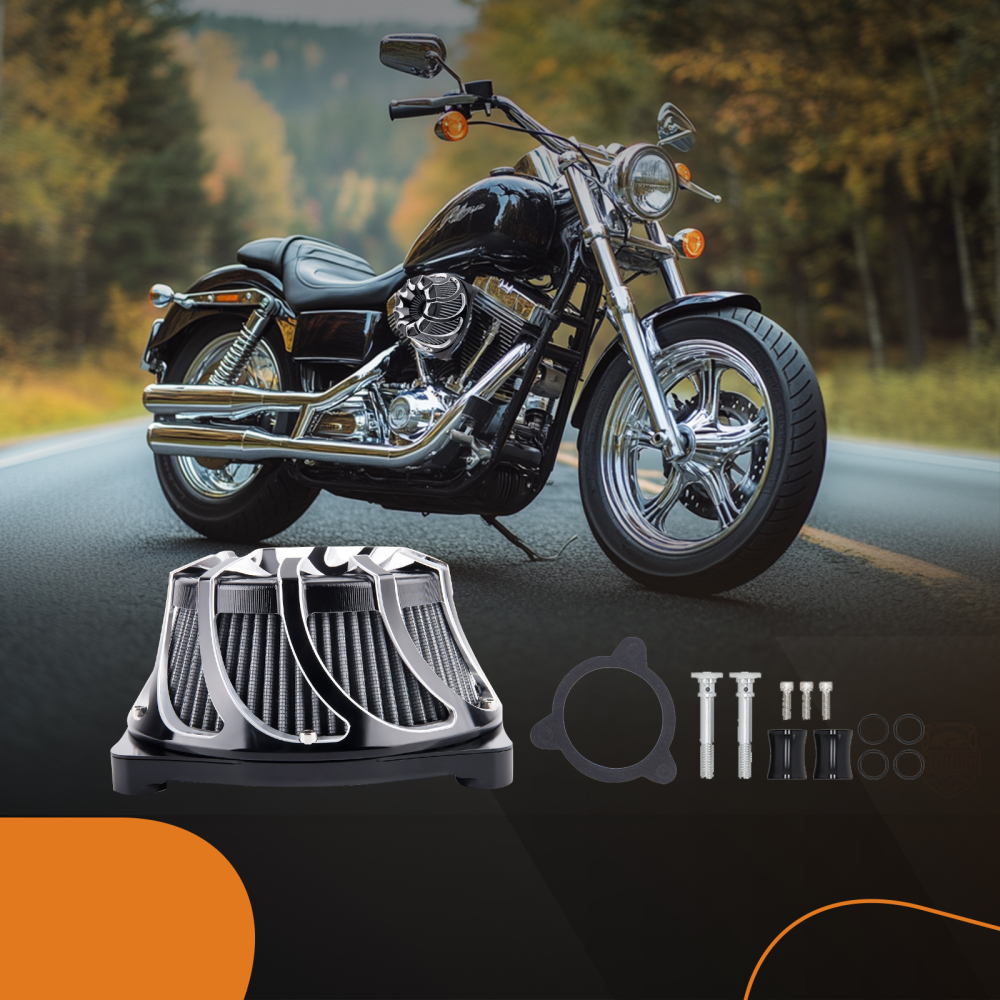 Air Cleaner Intake Filter compatible for Harley Dyna FXDLS Touring 2008-16 Softail C Style