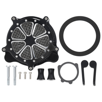 Air Cleaner Filter Intake Kit Chrome compatible for Harley Touring 2000-2017 Road King