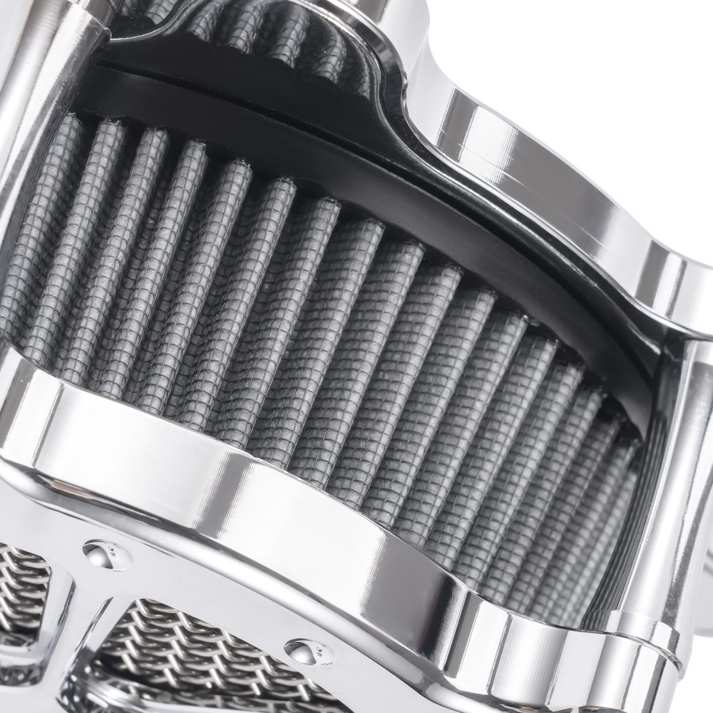 Chrome CNC Air Cleaner Intake Filter System compatible for Harley Touring 2008-16