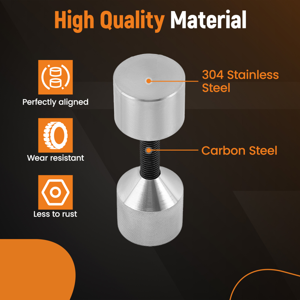 2pcs Flange Two Hole Pin Set Stainless Steel 1-5/8in Diameter 304 1/2-1-1/2