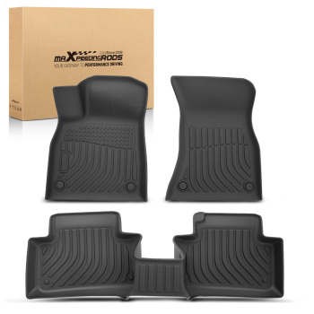 All-Weather Black Floor Mats compatible for Audi Q5/SQ5 2018-2023 TPE Rubber Anti-Slip