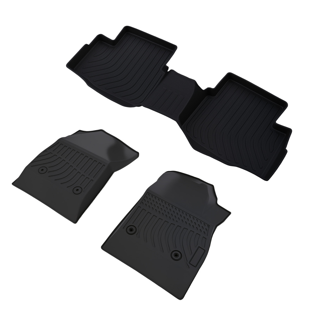All-Weather Floor Mats compatible for Chevrolet Cruze 2016-2019 Black TPE Rubber Set