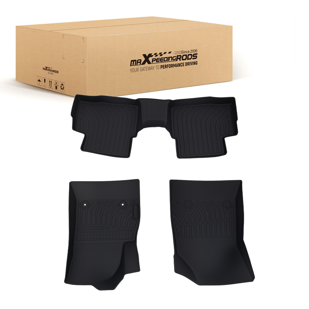 All-Weather Floor Mats compatible for Chevrolet Cruze 2016-2019 Black TPE Rubber Set