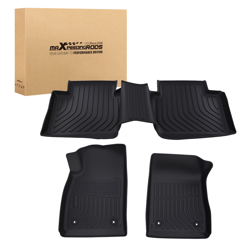 All-Weather Black Floor Mats Liner compatible for Chevrolet Impala 2014-2020 TPE Car Carpet