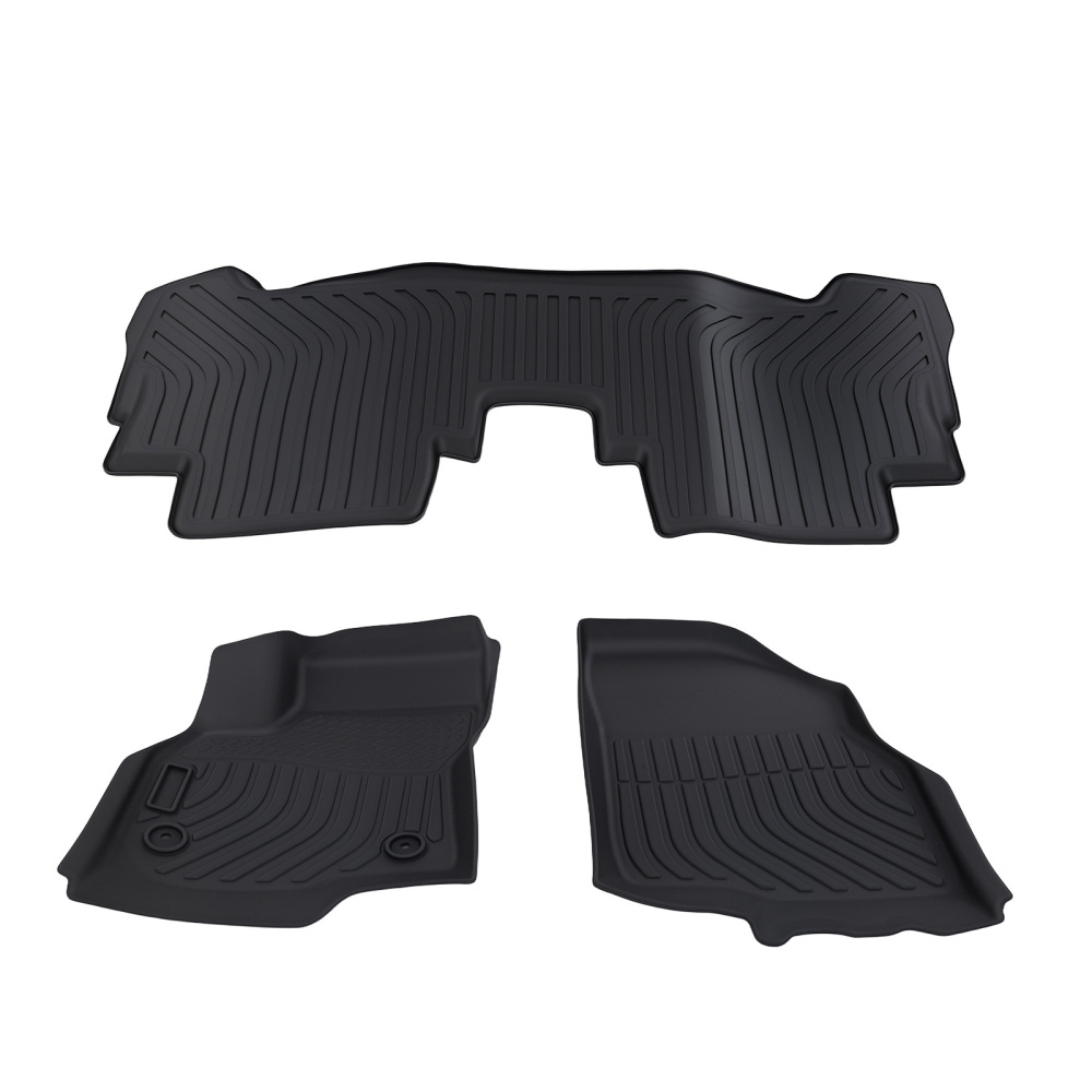 All-Weather Black Floor Mats compatible for Chevrolet Bolt EV 2017-2023 TPE Rubber