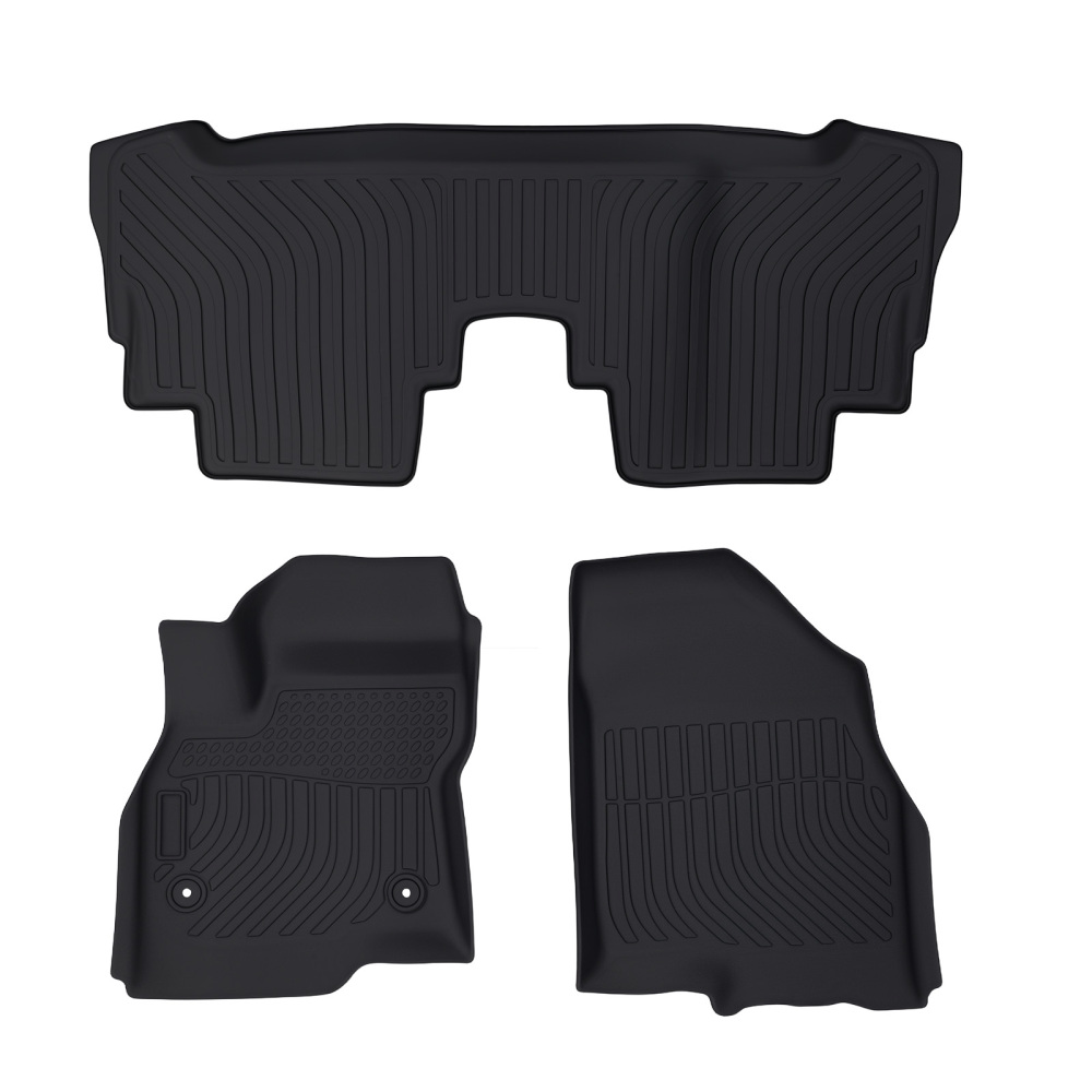All-Weather Black Floor Mats compatible for Chevrolet Bolt EV 2017-2023 TPE Rubber