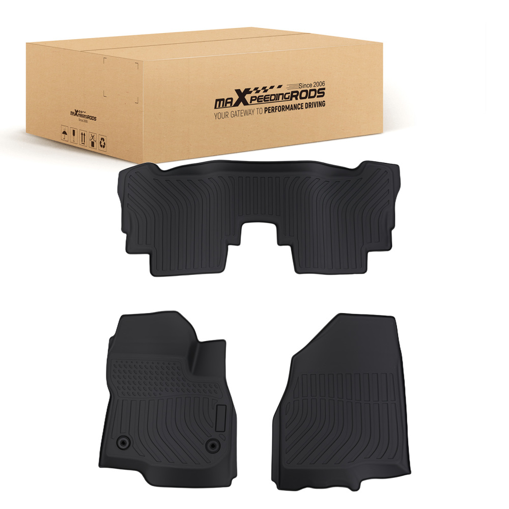 All-Weather Black Floor Mats compatible for Chevrolet Bolt EV 2017-2023 TPE Rubber