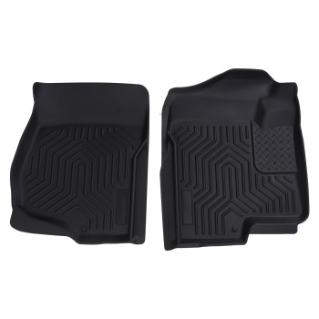 Black Floor Mats compatible for GMC Sierra 2500 HD Crew Cab 2007-2014 TPE All-Weather