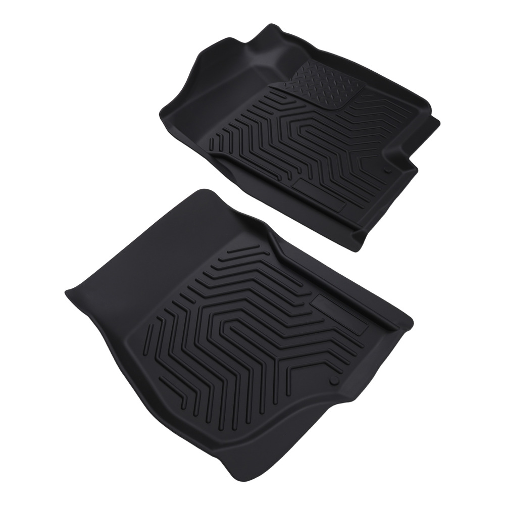Black Floor Mats compatible for GMC Sierra 2500 HD Crew Cab 2007-2014 TPE All-Weather