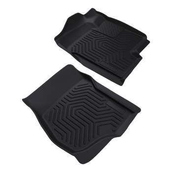 Black Floor Mats compatible for GMC Sierra 2500 HD Crew Cab 2007-2014 TPE All-Weather
