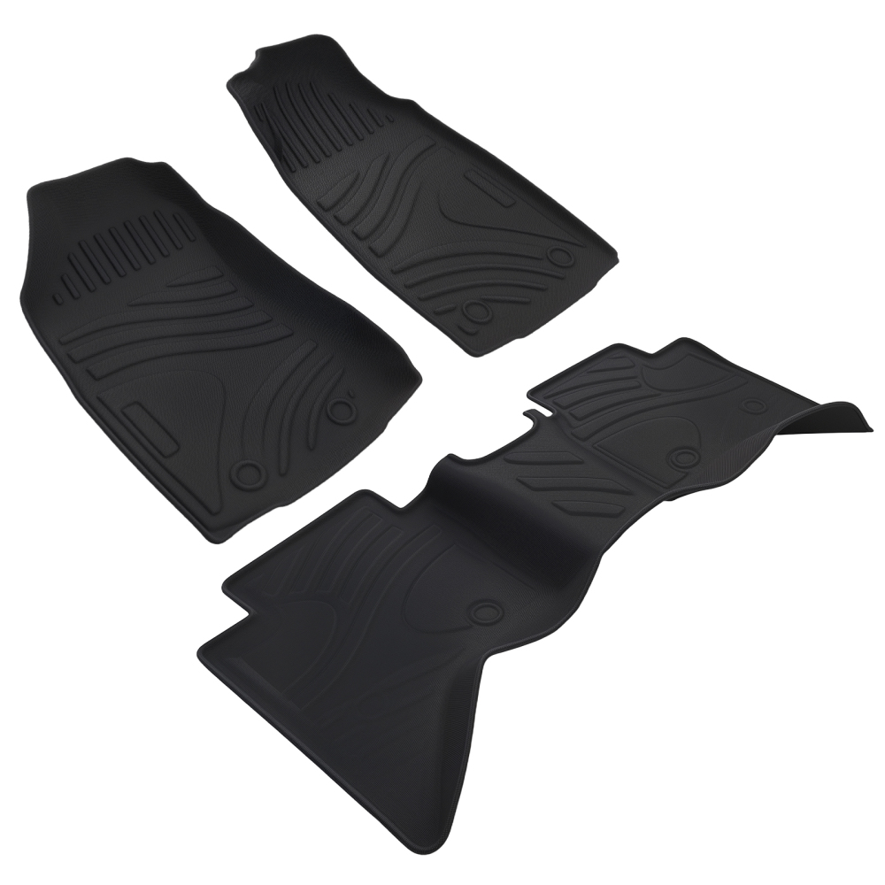 Floor Mats Liner compatible for Isuzu D-Max Dual Cab 2012-2020 Black Waterproof Floor Liner