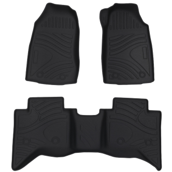 Floor Mats Liner compatible for Isuzu D-Max Dual Cab 2012-2020 Black Waterproof Floor Liner