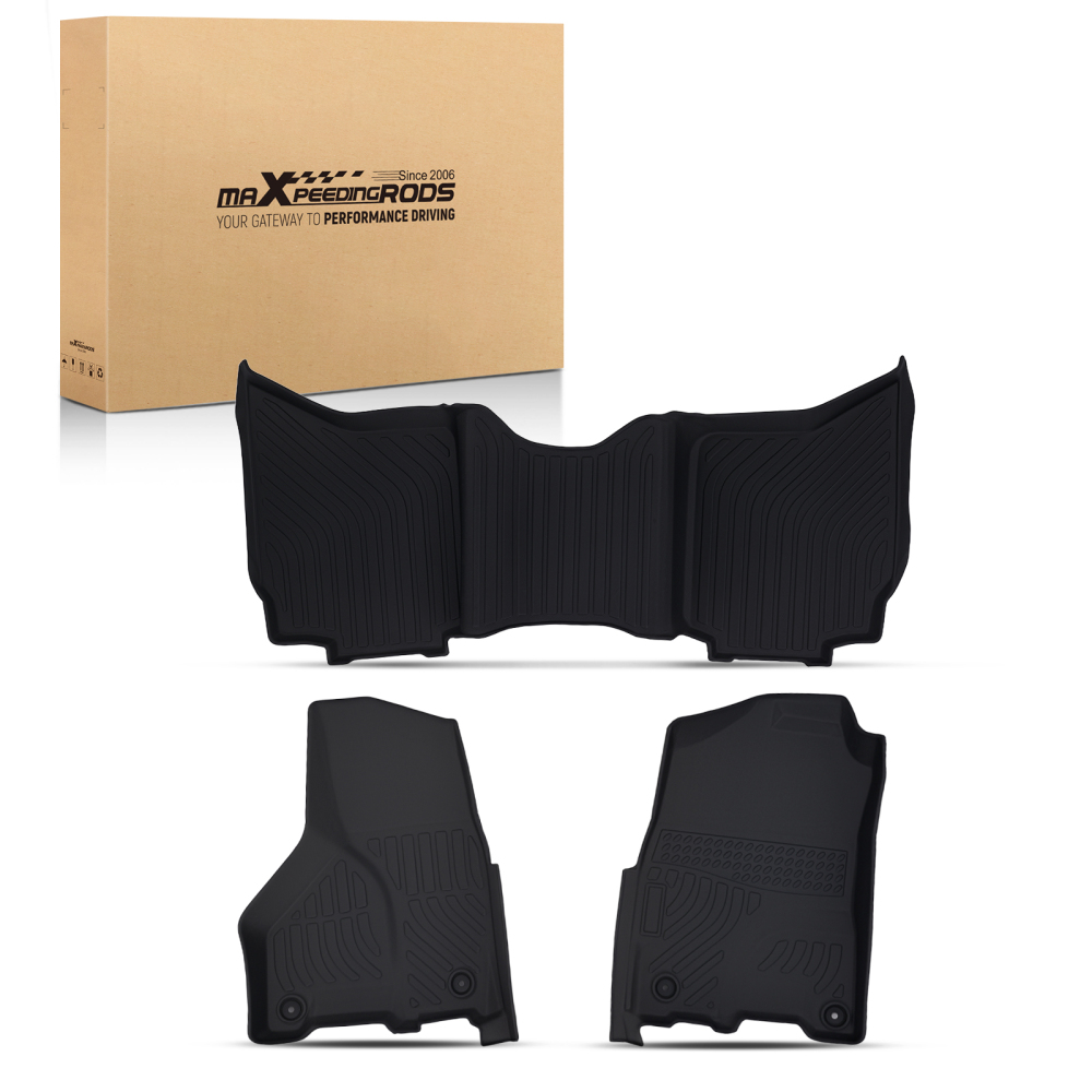 All-Weather Floor Mats compatible for Dodge Ram 1500 Quad Cab 2012-2023 Black TPE Set