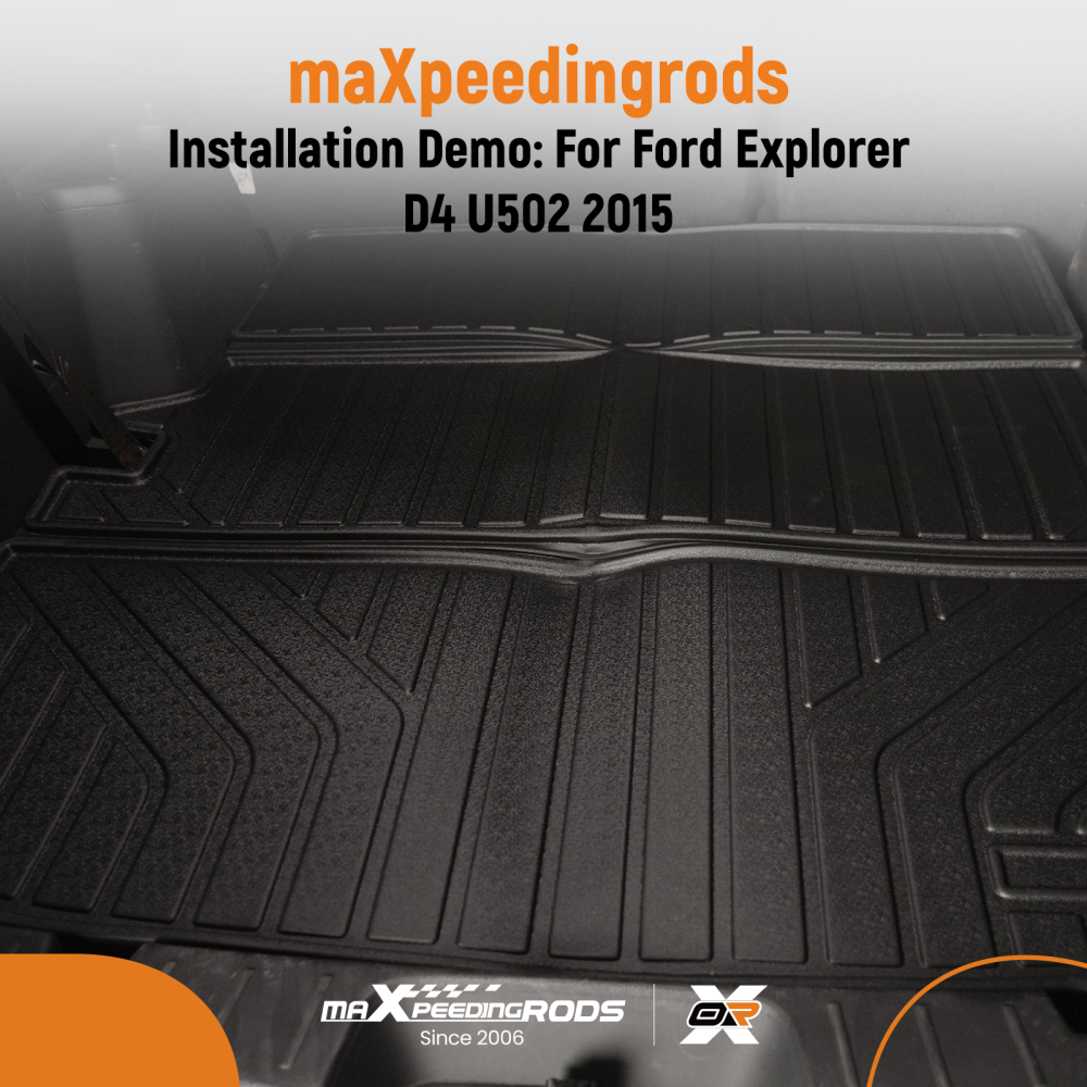 All Season Cargo Liner compatible for Ford Explorer 2011-2019 TPE Trunk Mat Bed Liner Black