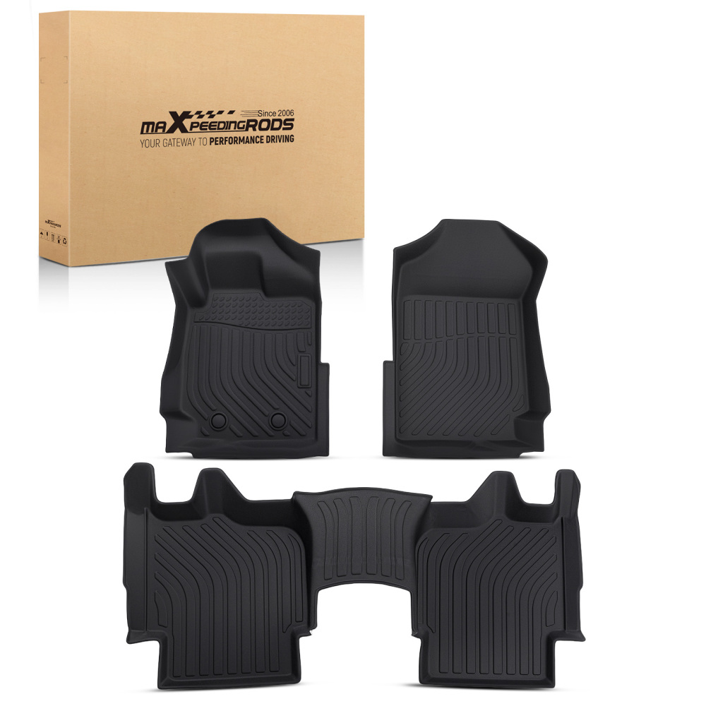 All Weather Black Floor Mats compatible for Ford Everest 2015-2022 TPE Rubber Waterproof