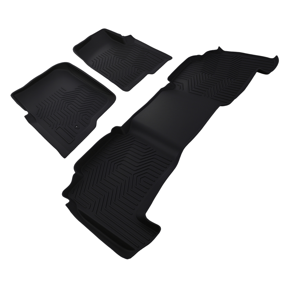 All Weather Floor Mat Set compatible for Ford F-150 Super Crew Cab 2004-2008 Black