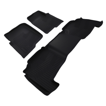 All Weather Floor Mat Set compatible for Ford F-150 Super Crew Cab 2004-2008 Black