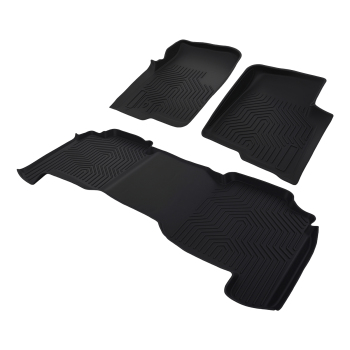 All Weather Floor Mat Set compatible for Ford F-150 Super Crew Cab 2004-2008 Black