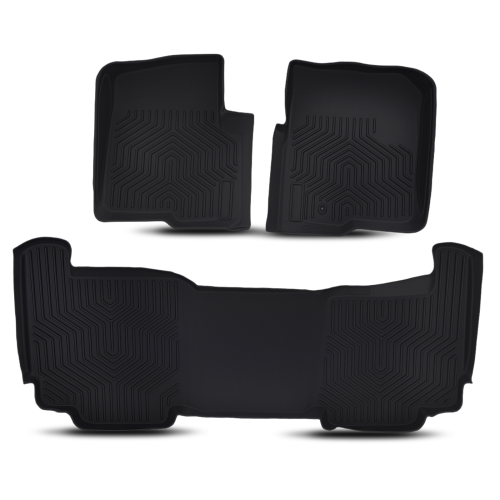 All Weather Floor Mat Set compatible for Ford F-150 Super Crew Cab 2004-2008 Black