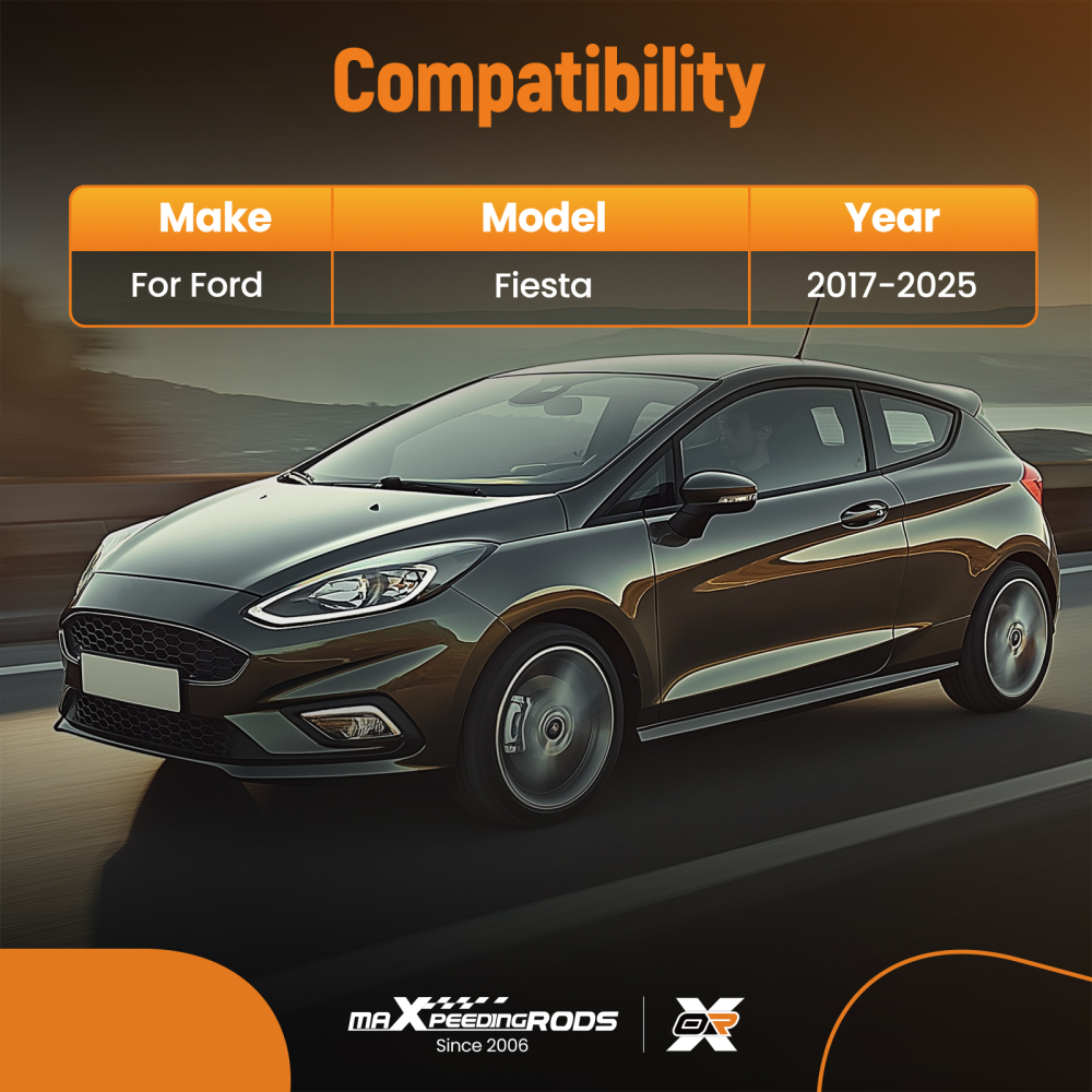 Black TPE Boot Tray Liner compatible for Ford Fiesta 2017-2025 All Weather Anti-Slip