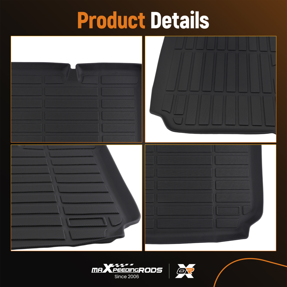 Black TPE Boot Tray Liner compatible for Ford Fiesta 2017-2025 All Weather Anti-Slip
