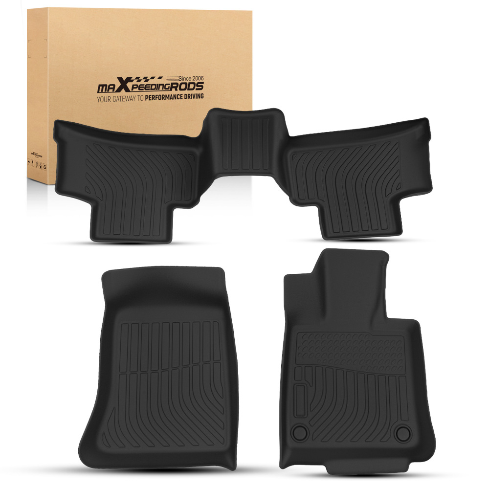All-Weather Black Floor Mats compatible for Mercedes-Benz GLC 2023-2025 TPE Car Carpet