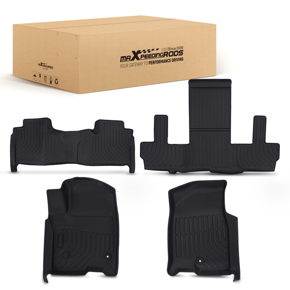 All-Weather Floor Mat Set compatible for Chevrolet Suburban Yukon XL 2021-25 TPE Rubber