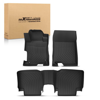All Weather Floor Mat Set compatible for Honda Accord Sedan 2008-2012 TPE Black Car Carpet