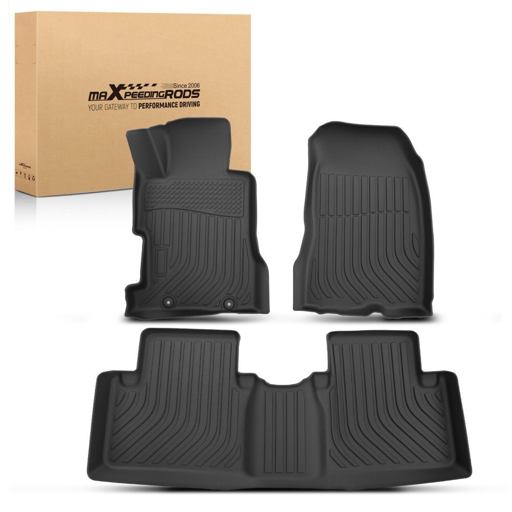All Weather Carpet Floor Mats compatible for Honda Civic 2006-2011 Black TPE Floor Liners