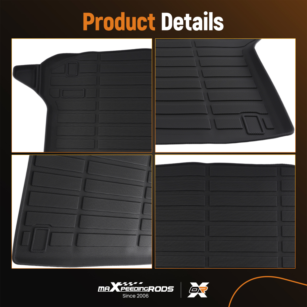 All-Weather Boot Liner compatible for Hyundai Kona 1.0 1.6 2.0 2017-2023 Black TPE Car Mat