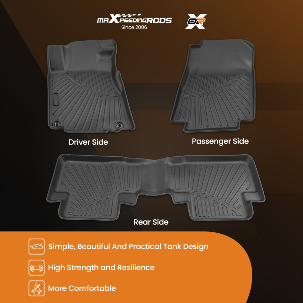 Front & Rear TPE Floor Mats All Weather Car Liners compatible for Honda CR-V EX 2012-2016