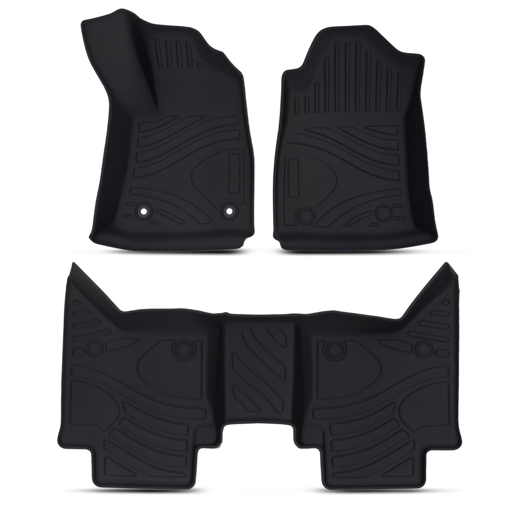 All Weather Black Floor Mats compatible for Toyota Hilux Dual Cab 2015-2023 TPE Car Carpet