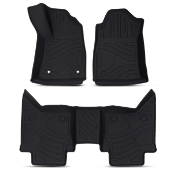 All Weather Black Floor Mats compatible for Toyota Hilux Dual Cab 2015-2023 TPE Car Carpet