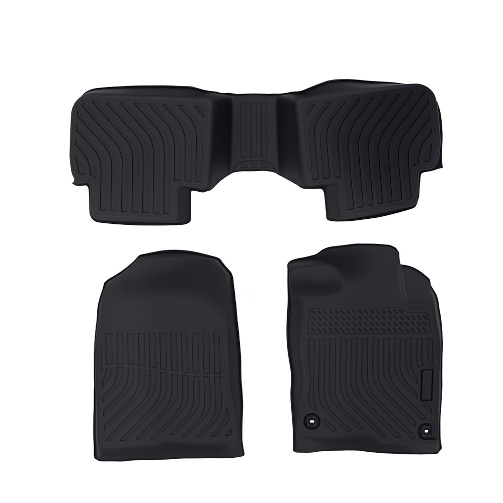 All-Weather Black Floor Mats compatible for Honda Civic 2022-2025 TPE Rubber Anti-Slip