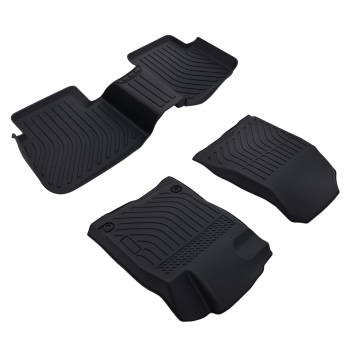 All-Weather Black Floor Mats compatible for Honda Civic 2022-2025 TPE Rubber Anti-Slip