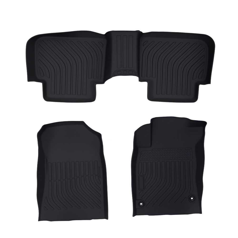 All-Weather Black Floor Mats compatible for Honda Civic 2022-2025 TPE Rubber Anti-Slip