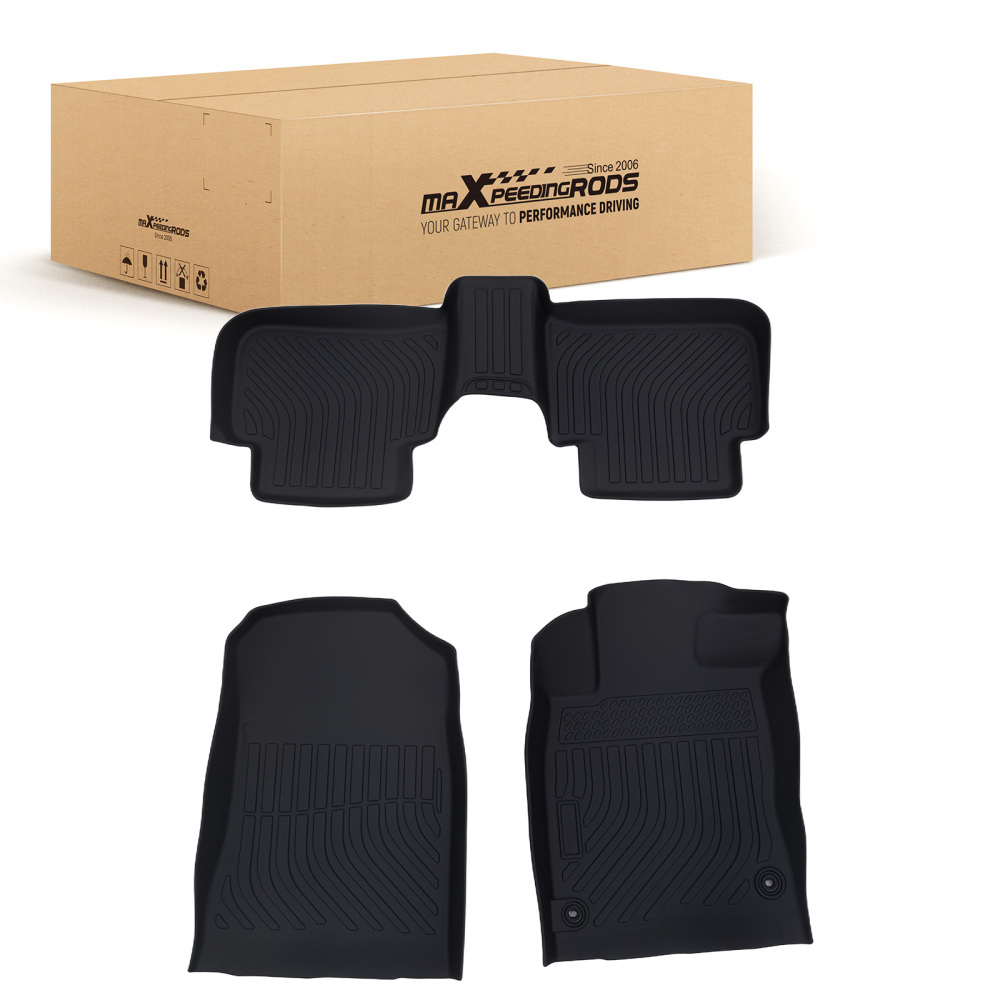 All-Weather Black Floor Mats compatible for Honda Civic 2022-2025 TPE Rubber Anti-Slip