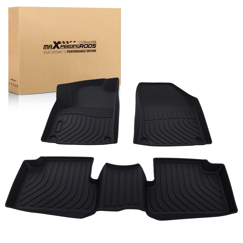 All Weather Floor Mats compatible for Jeep Cherokee 2015-2023 TPE Black Anti-Slip Car Mat