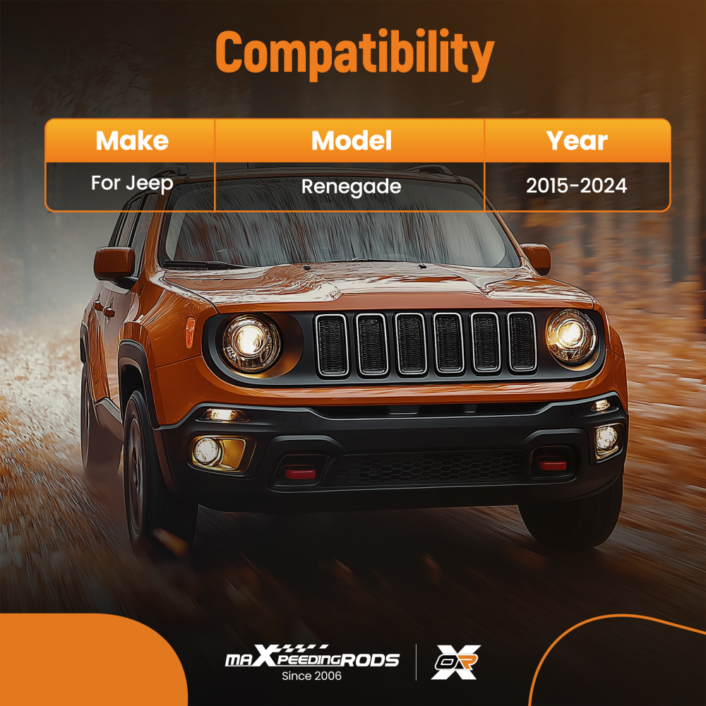 Black Boot Floor Liner compatible for Jeep Renegade 2015-2024 TPE Easy Clean Cargo Mat