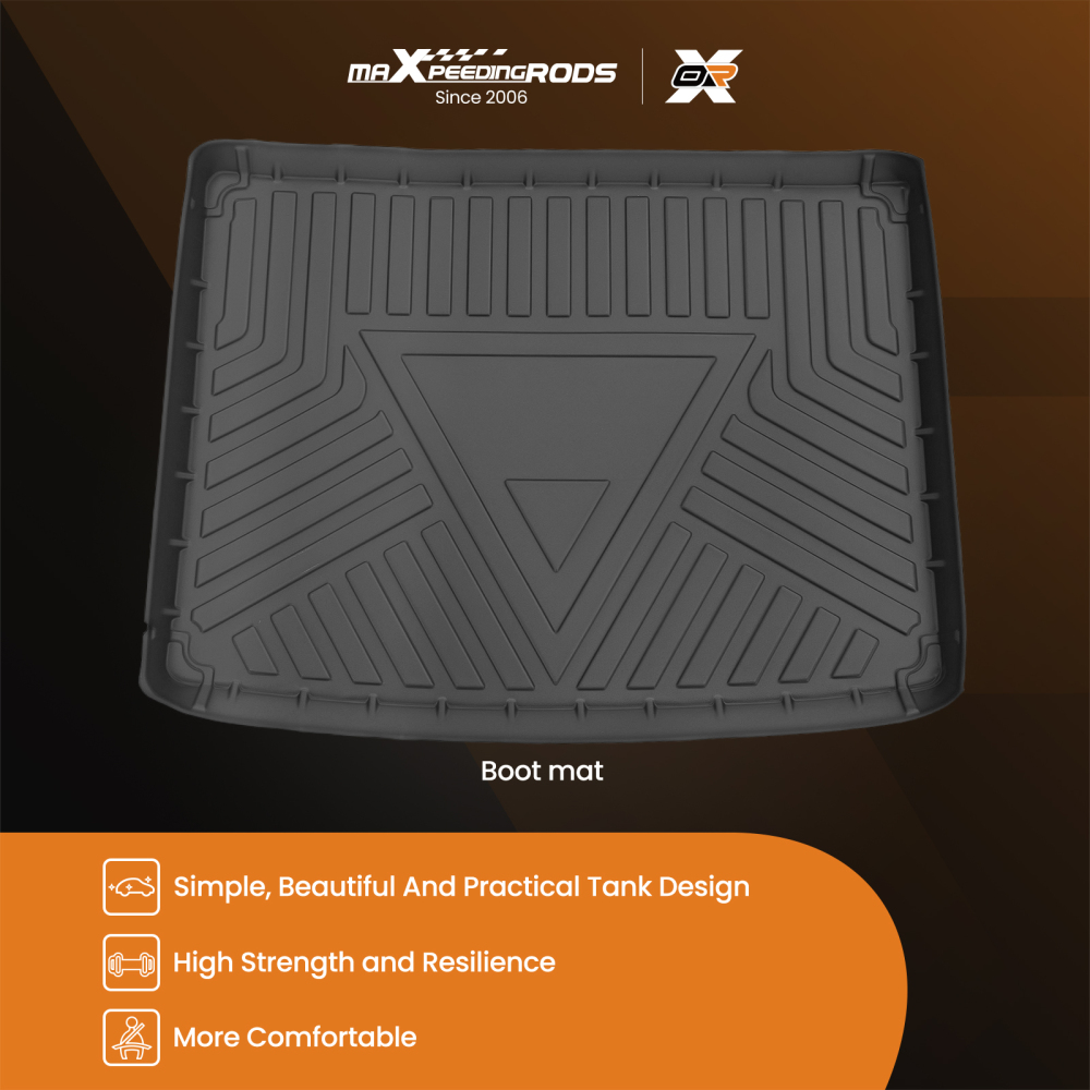 Black Boot Floor Liner compatible for Jeep Renegade 2015-2024 TPE Easy Clean Cargo Mat