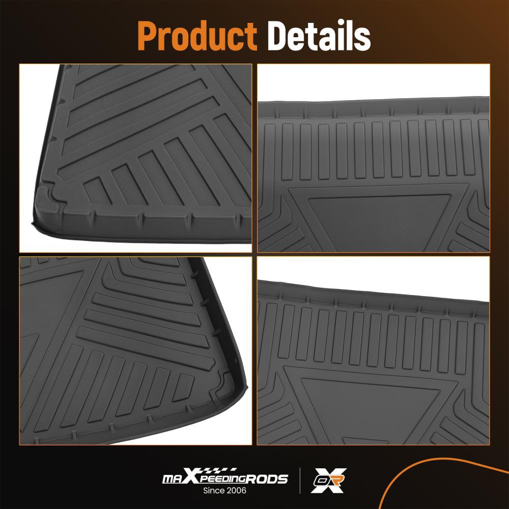 Black Boot Floor Liner compatible for Jeep Renegade 2015-2024 TPE Easy Clean Cargo Mat