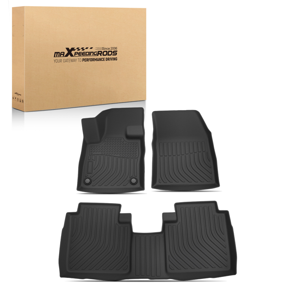 All Weather Black Floor Mats compatible for Lincoln Nautilus 2024-2025 TPE Rubber Anti-Slip