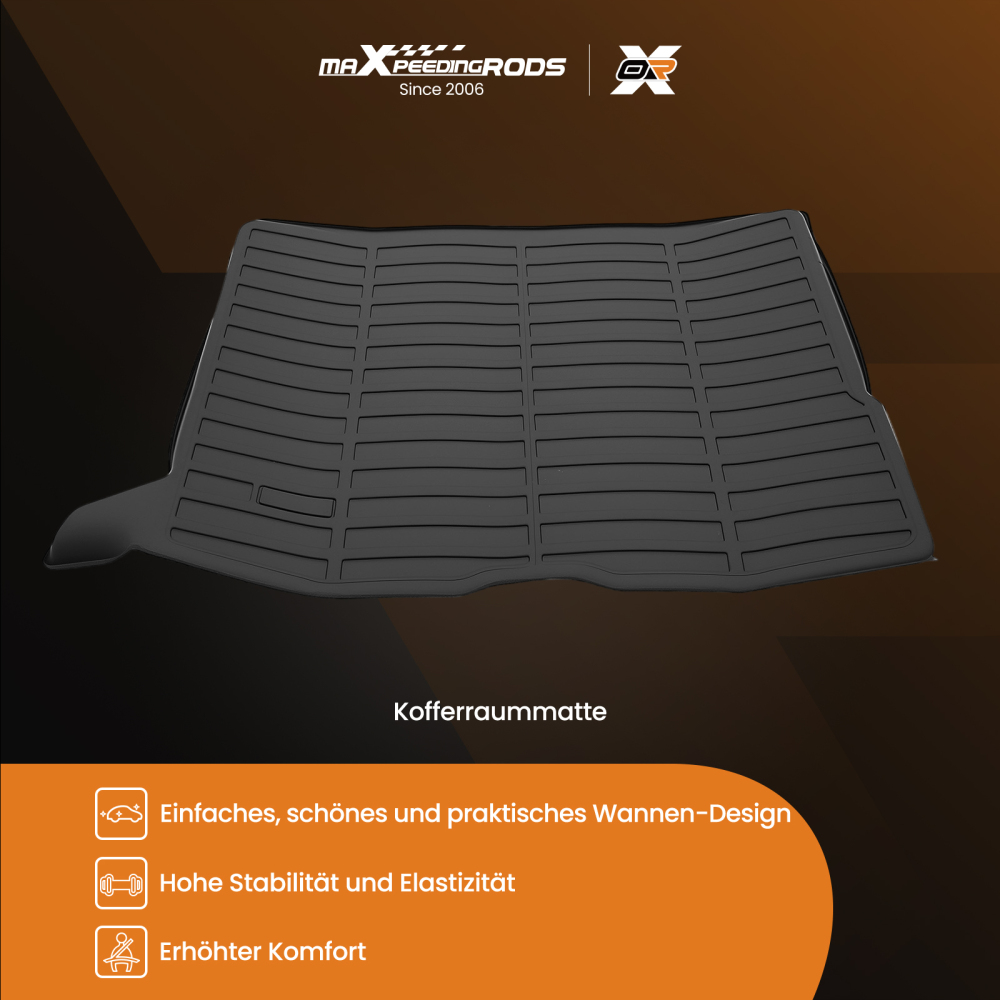 All-Weather Trunk Boot Liner compatible for Mercedes GLC X253 2015-2022 Black TPE Mat