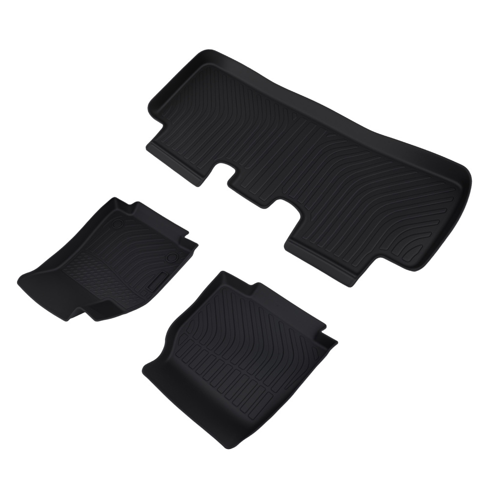 All Weather Carpet Floor Mats compatible for Tesla Model Y 2020-2024 TPE Black Anti-Slip