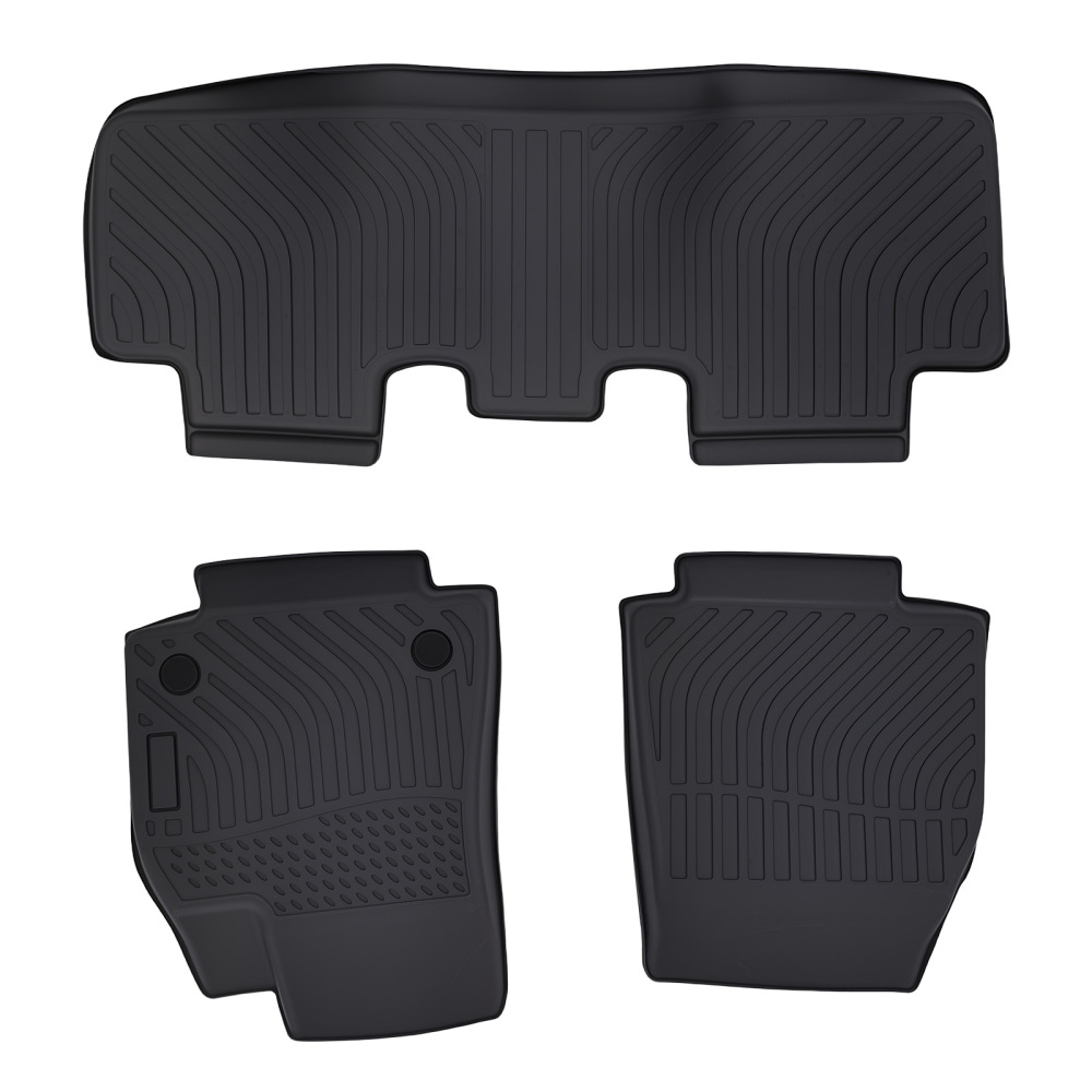 All Weather Carpet Floor Mats compatible for Tesla Model Y 2020-2024 TPE Black Anti-Slip