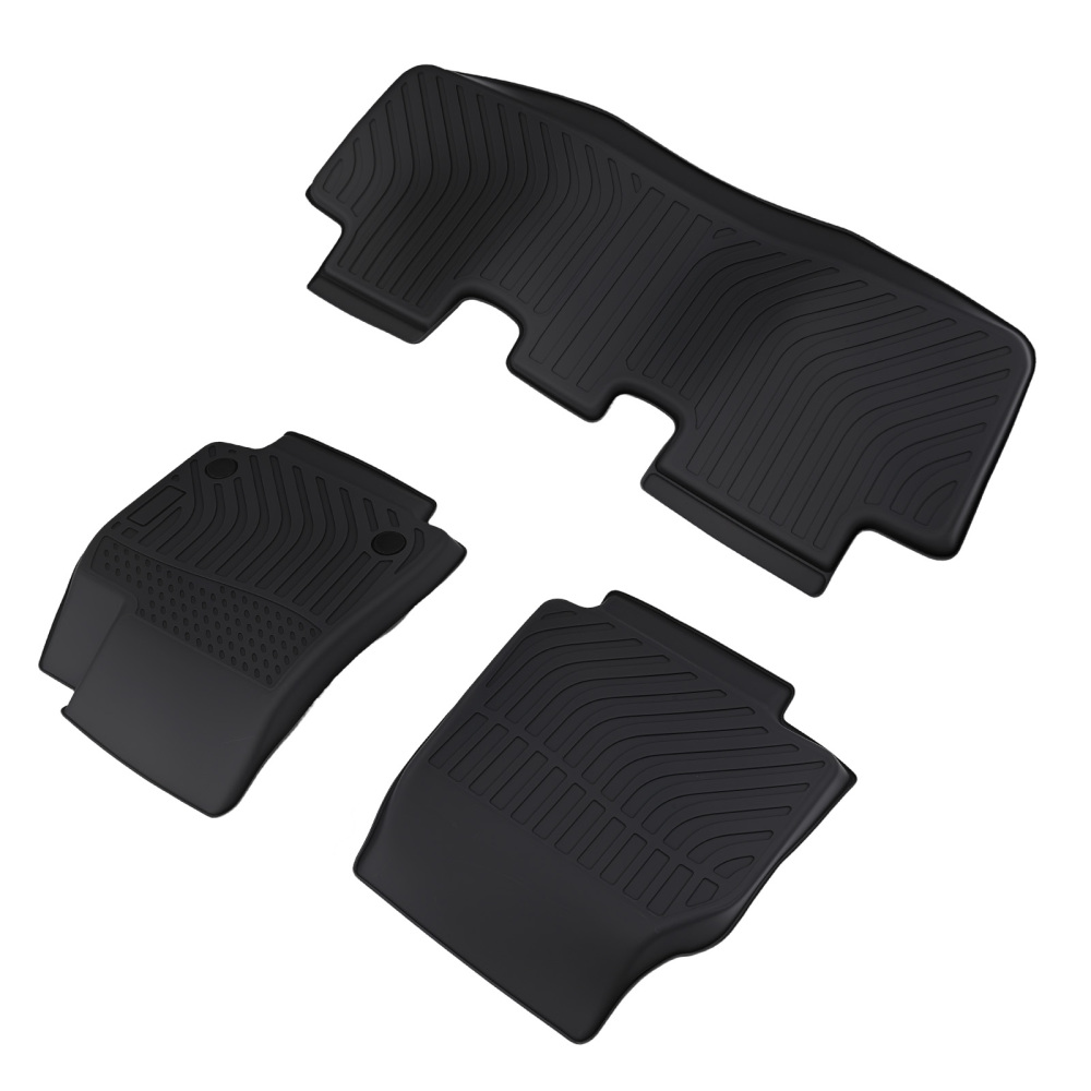 All Weather Carpet Floor Mats compatible for Tesla Model Y 2020-2024 TPE Black Anti-Slip