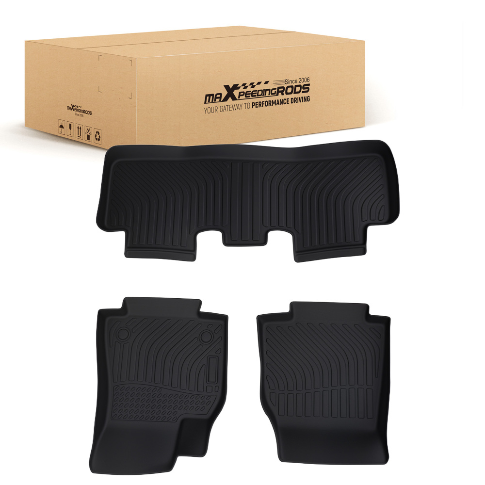 All Weather Carpet Floor Mats compatible for Tesla Model Y 2020-2024 TPE Black Anti-Slip