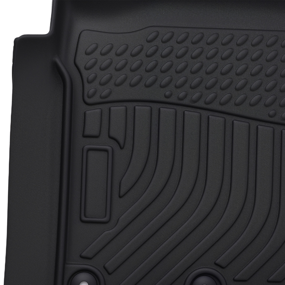 All Weather Floor Mats compatible for Nissan Titan/Titan XD Crew Cab 2016-2021 Black