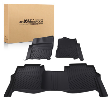 All Weather Floor Mats compatible for Nissan Titan/Titan XD Crew Cab 2016-2021 Black