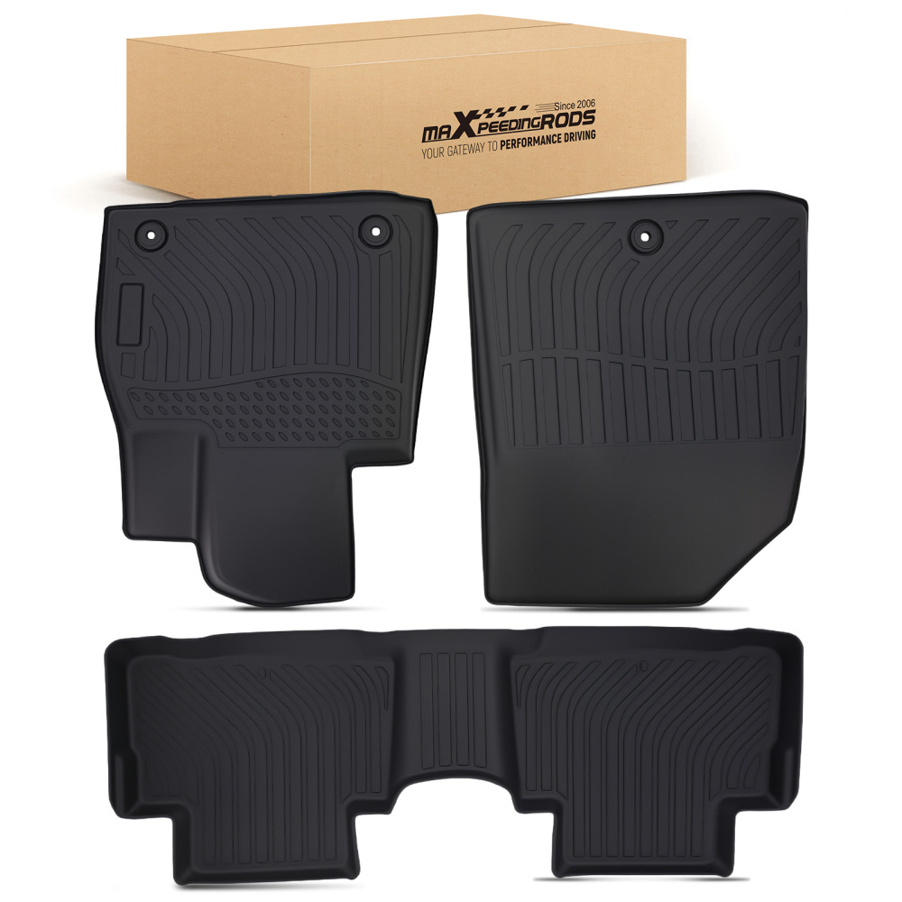 All-Weather Black Floor Mats compatible for Hyundai Palisade 2020-2024 TPE Floor Liners